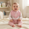 J15823: Baby Girls 3 Piece Ribbed Outfit (3-9 Months)
